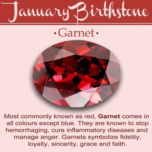 January Bday Stone Garnet Bracelet with Earrings - Picture 2 of 7